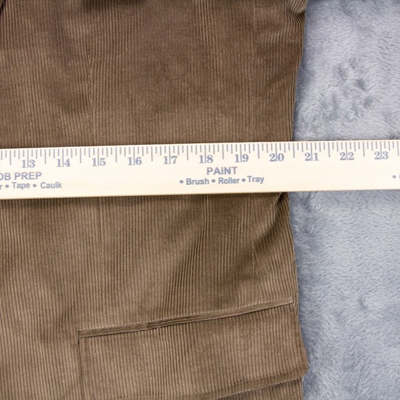 Stafford Mens 42R Brown Taupe Corduroy Sport Coat Blazer Elbow‎ Patch - Picture 8 of 16